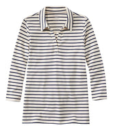 Women's Pima Cotton Tee, Three-Quarter-Sleeve Polo Stripe | L.L.Bean