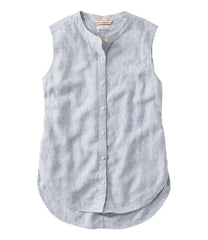 Women's Signature Linen-Blend Button-Front Shirt, Sleeveless | L.L.Bean