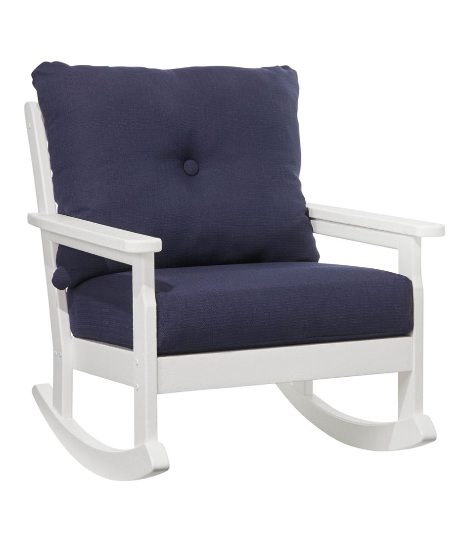 All-Weather Patio Rocker with Textured Cushion, White | L.L.Bean