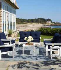 All-Weather Patio Loveseat with Textured Cushion, White | L.L.Bean