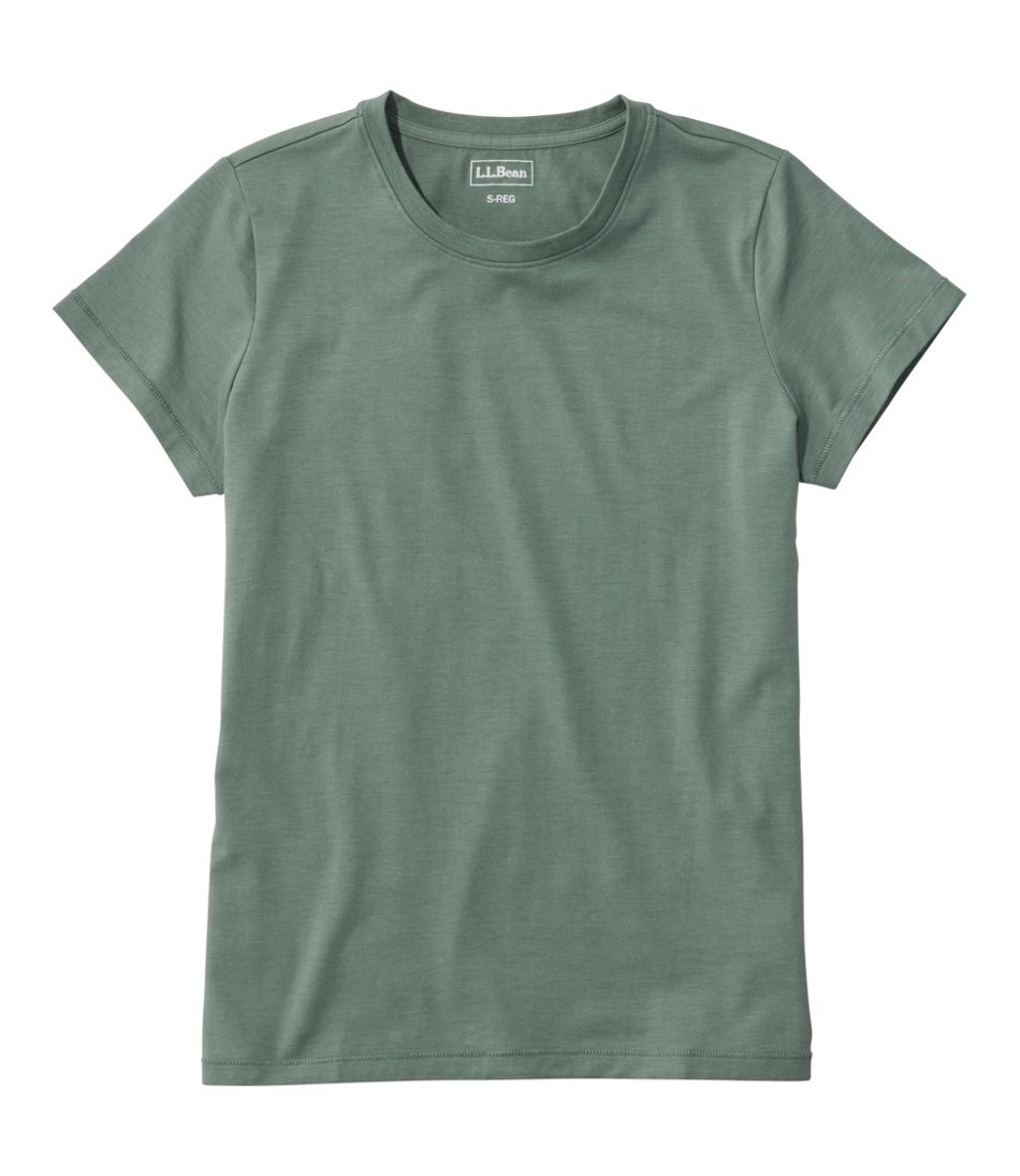 Women's Soft Stretch Supima-Blend Tee, Crewneck Short-Sleeve | L.L.Bean